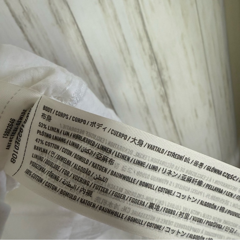 Abercrombie and Fitch Linen White Babydoll Y2K Dress Large Euro Summer - Picture 4 of 4